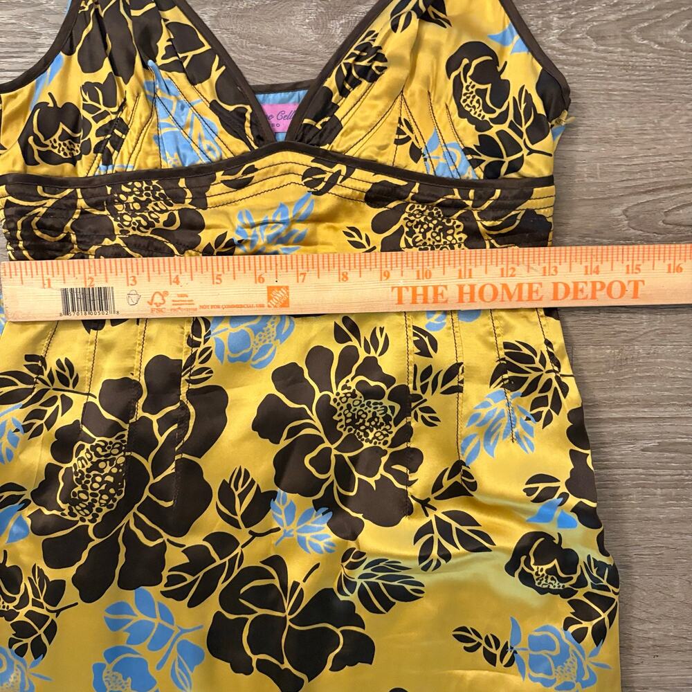 VTG Calypso Christiane Celle 100% Silk Floral Slip Dress Empire Waist Size 4 / S - Picture 11 of 16
